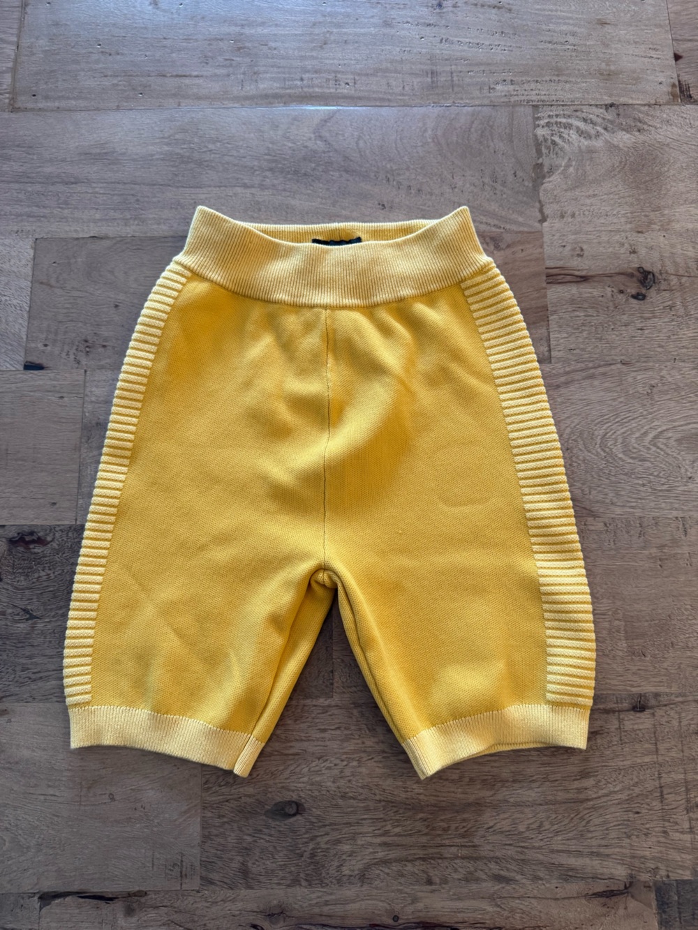 Nagnata Side Stripe Short White Yellow organic Cotton bikeshort sporty XS